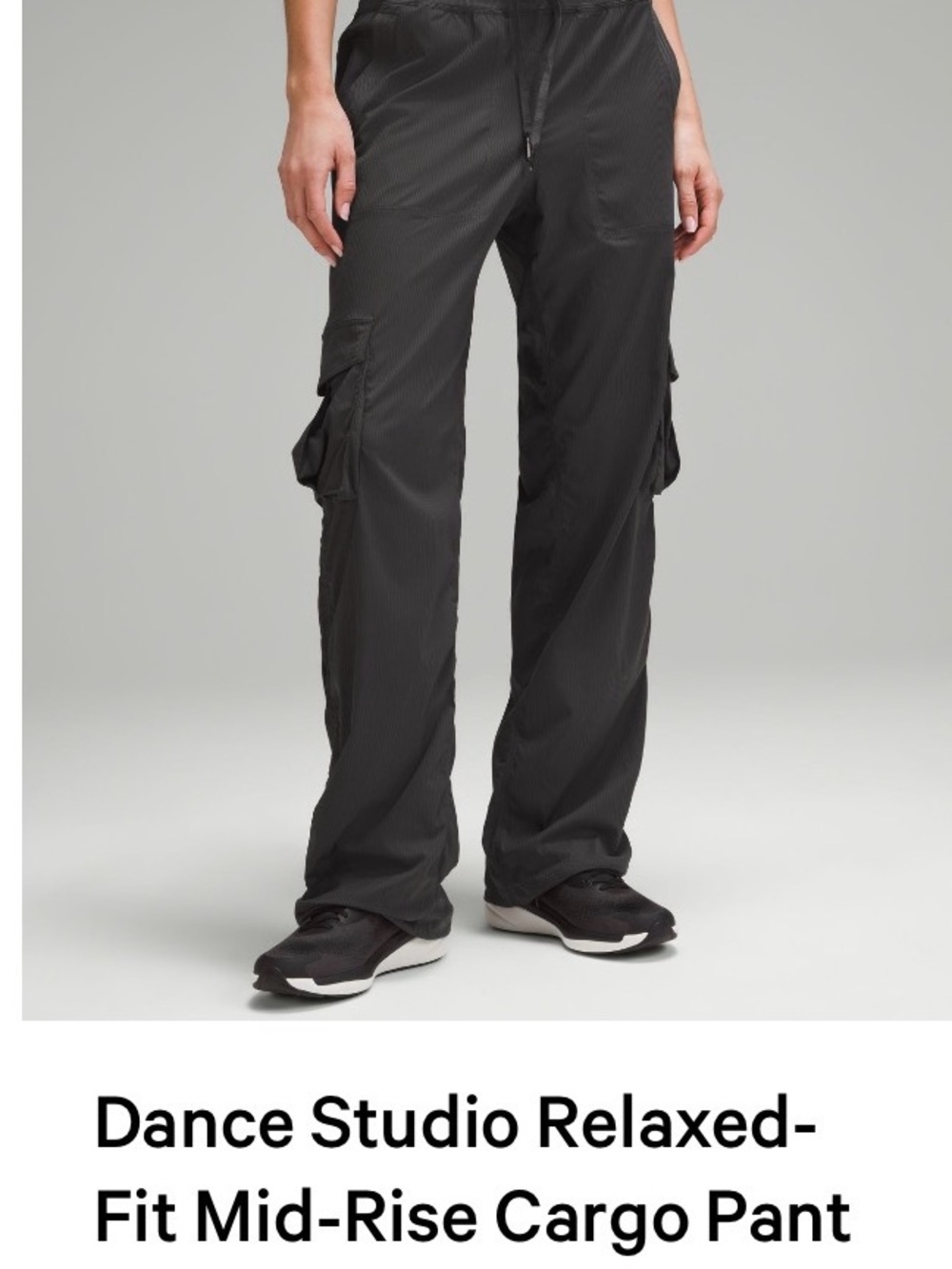 lululemon Dance studio relaxed fit mid rise cargo pant graphite grey